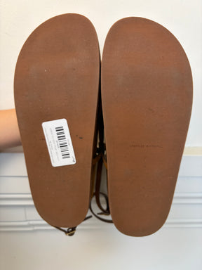 LOEFFLER RANDALL Brown Suede Ankle Wrap Sandals, 8B