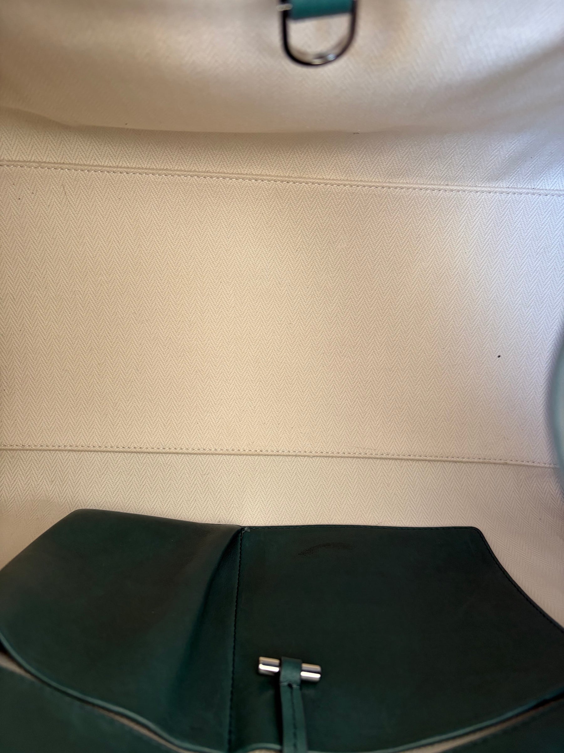 The Row Soft Margaux 15 in Emerald Green Leather