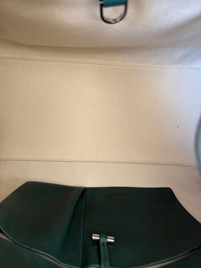 The Row Soft Margaux 15 in Emerald Green Leather