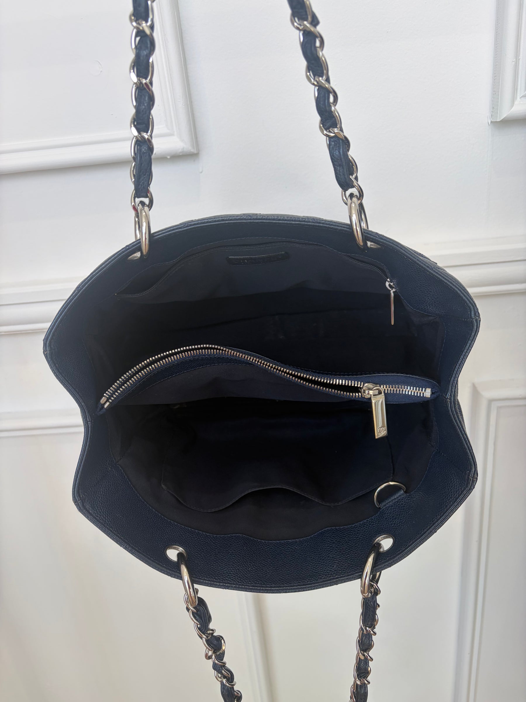 Chanel Navy Caviar Leather GST