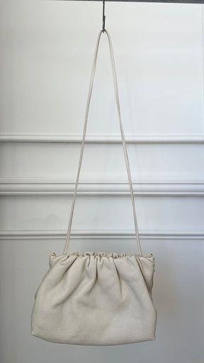 A-ESQUE Stone Leather Ruched Crossbody Pouch