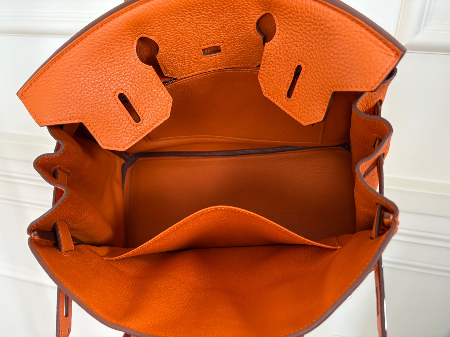 Hermès Birkin 30 Orange Taurillon Clemence Leather With Paladium Hardware