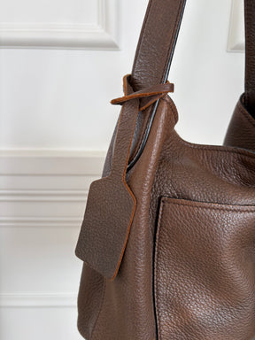 Prada Chocolate Brown Leather Hobo Bag