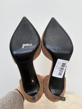 Saint Laurent Taupe Suede Pointed Pump, 40