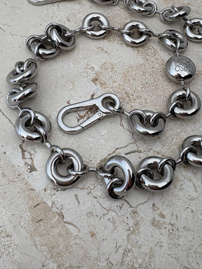 Loewe Silver Pebble Bag Chain