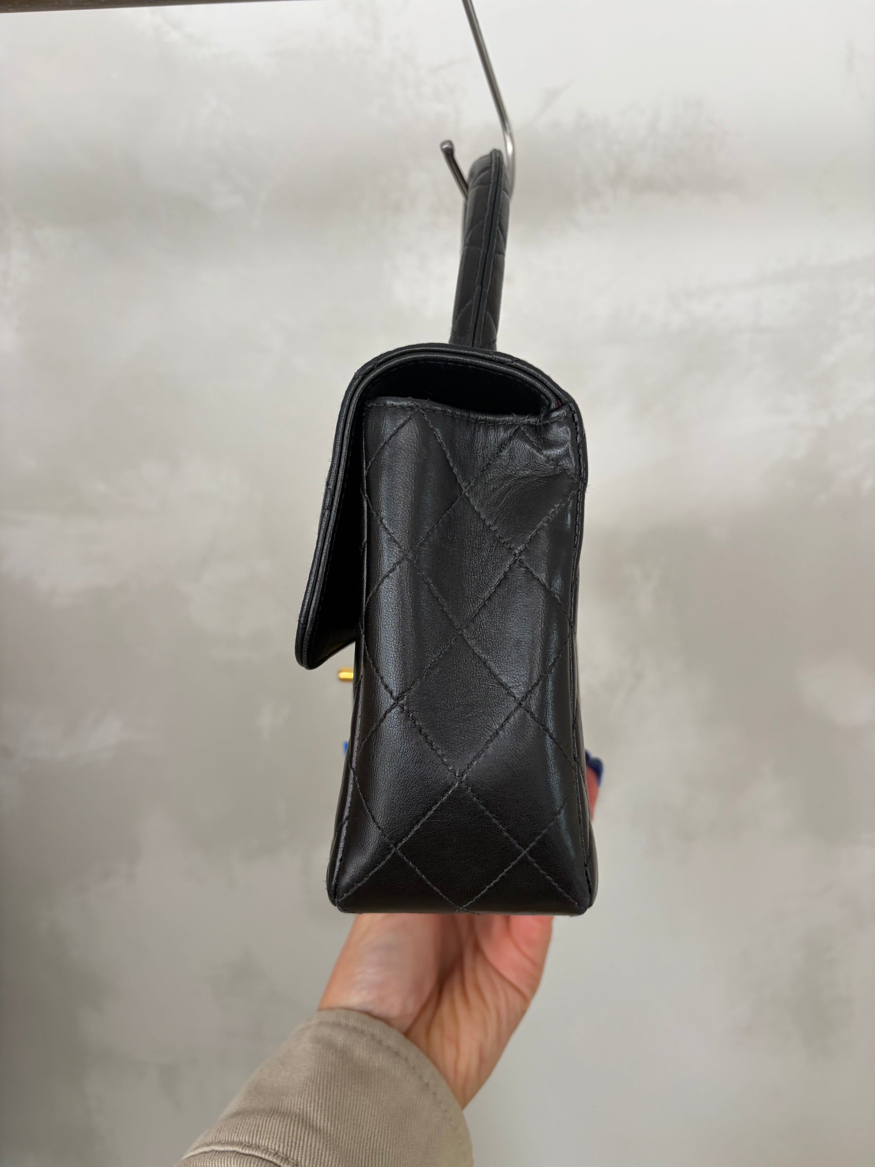 Chanel Vintage Kelly Top Handle Bag Black