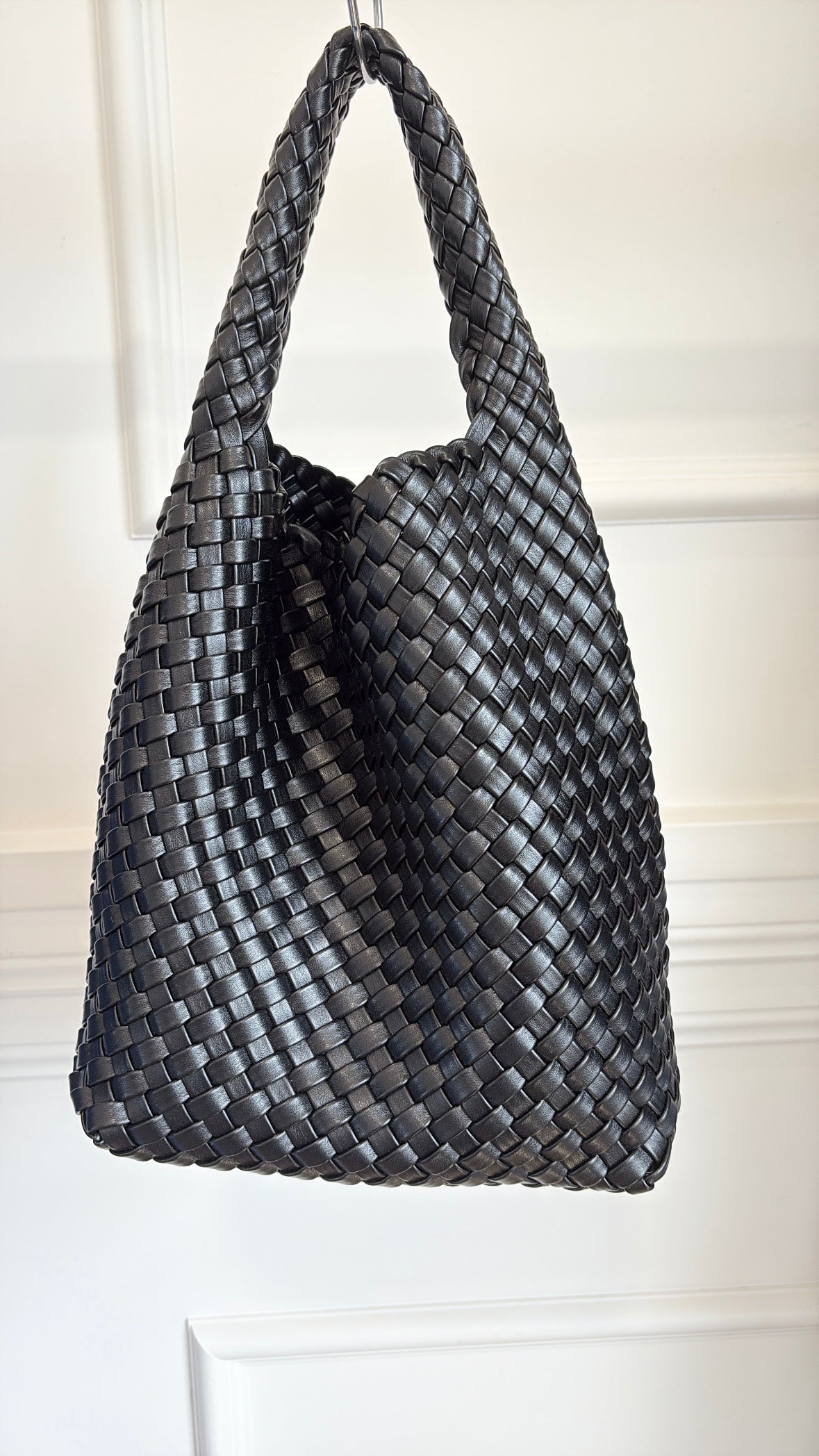 Rylan Black Woven Shoulder Bag