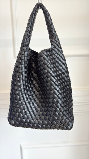 Rylan Black Woven Shoulder Bag