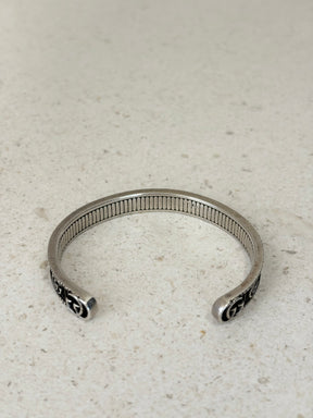 Gucci GG Silver And Black Cuff