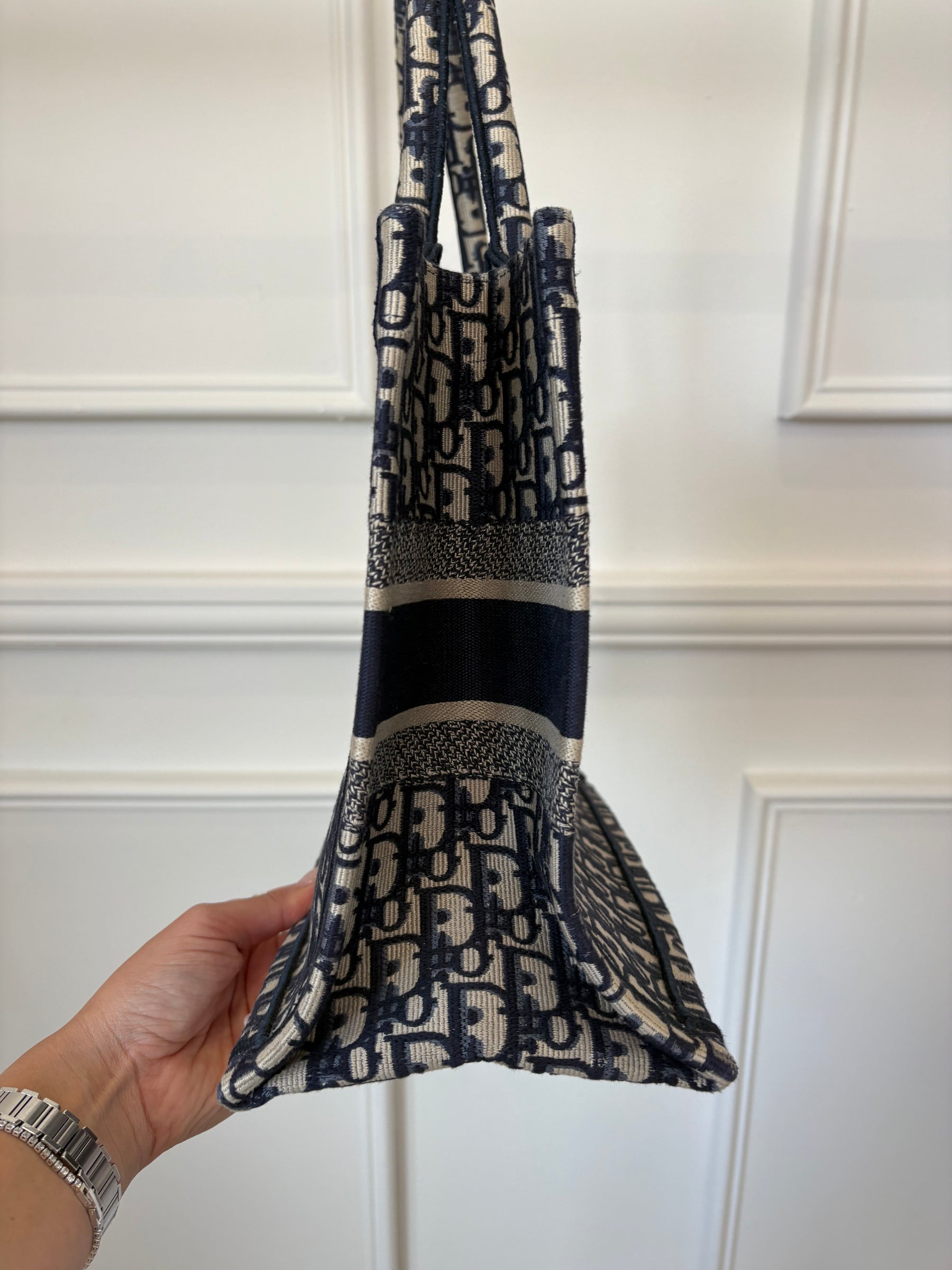 Dior Navy Oblique Canvas Medium Book Tote