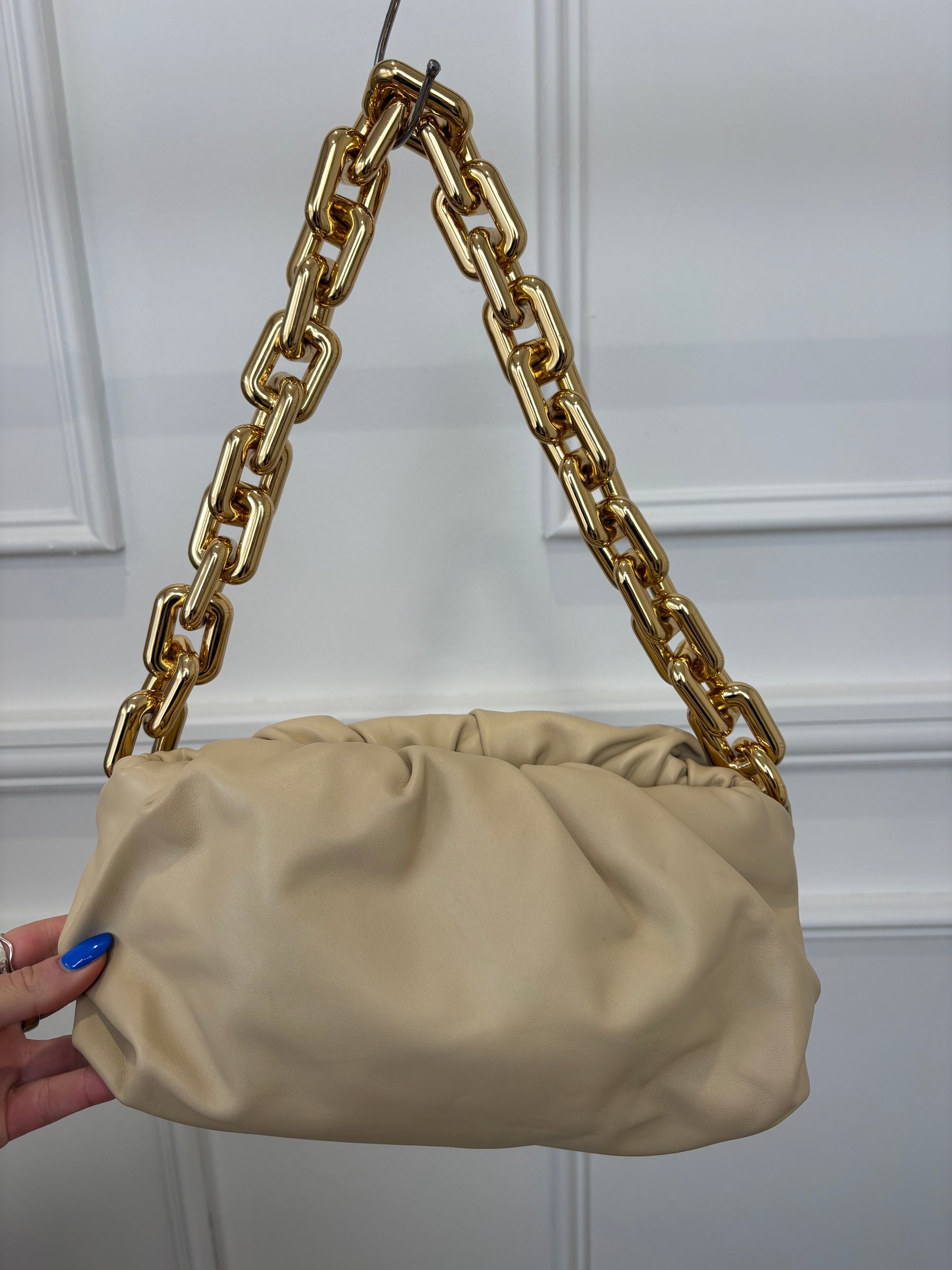 Bottega Veneta Stone Leather Shoulder Chain Pouch