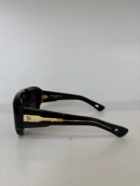 Jacques Marie Mage Barclay Aviator Style Acetate Sunglasses Brown