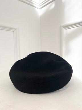 Isabel Marant Black Wool Blend Baker Boy Cap, 57