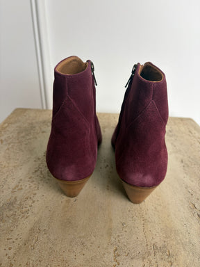 Isabel Marant Aubergine Suede Ankle Boot, 40