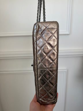 Chanel Pewter Crinkle Leather Reissue 2.55 Flap