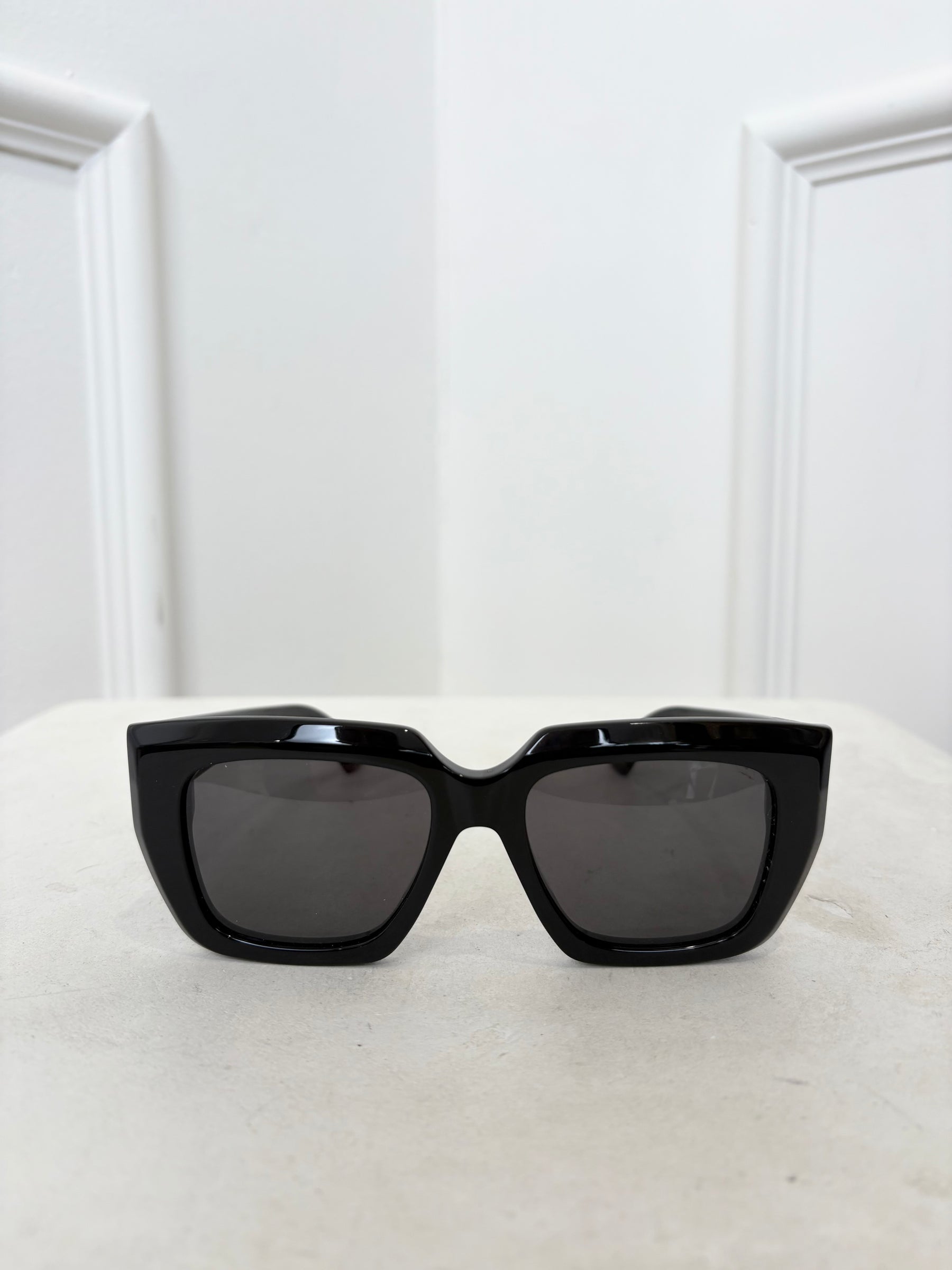 Bottega Veneta Black Square Frame Sunglasses
