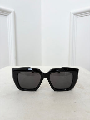 Bottega Veneta Black Square Frame Sunglasses