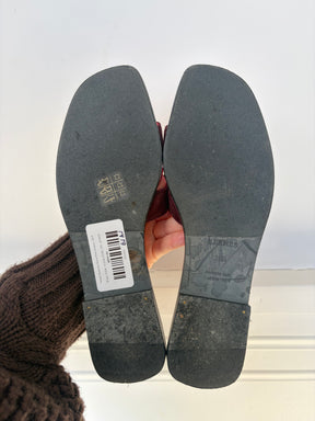 Hermès Burgundy Suede Oran Sandals, 39.5