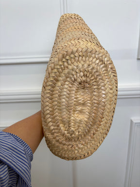 Prada Raffia and White Leather Logo Basket Tote