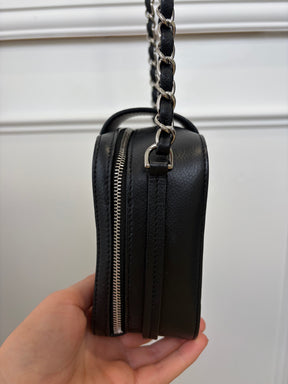 Chanel Black Leather Mini Quilted CC Box Camera Bag