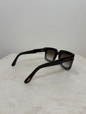 Tom Ford Black Ombre Oversized Square Sunglasses