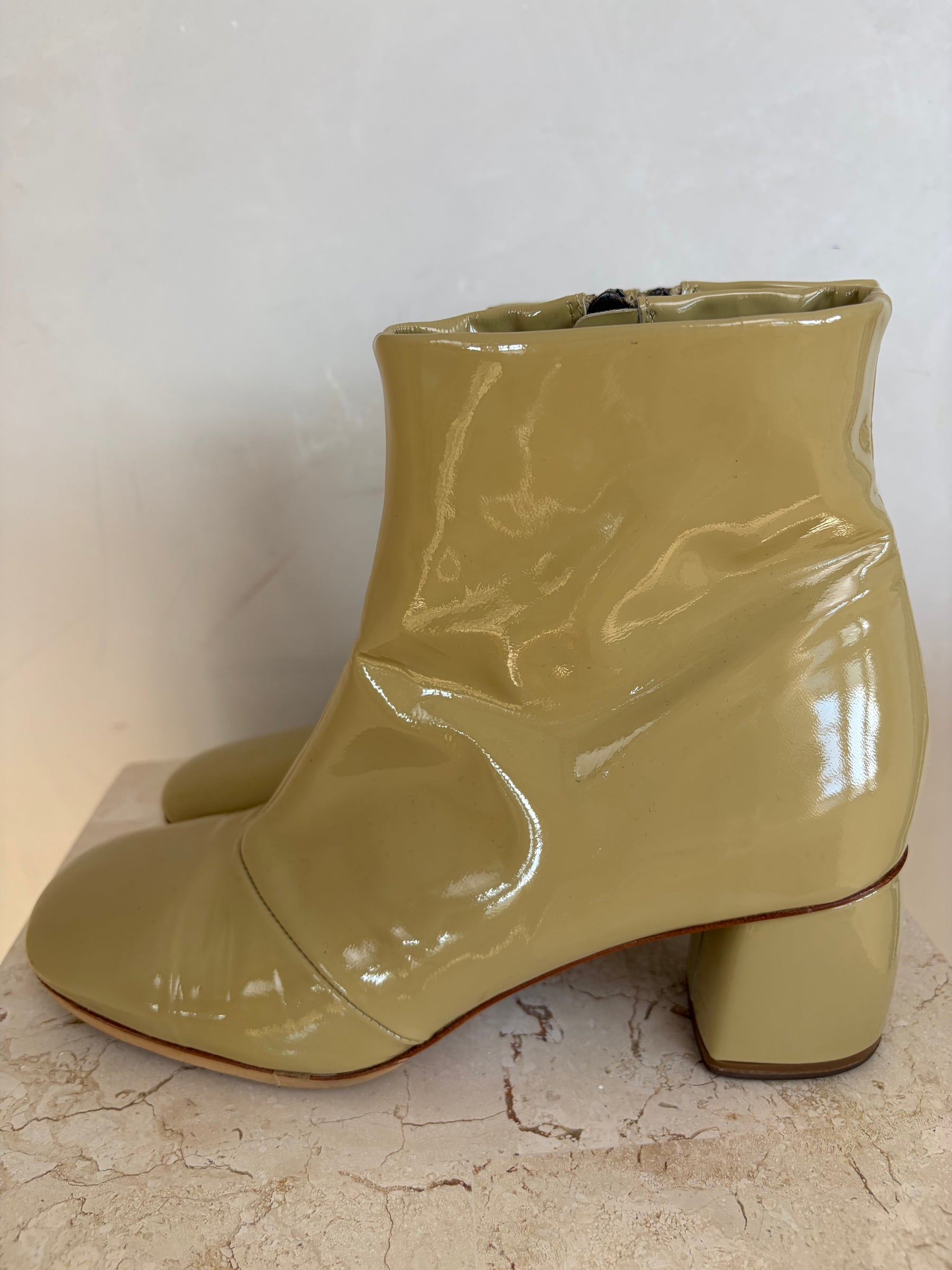 Forte Forte Beige Patent Ankle Boots, 39