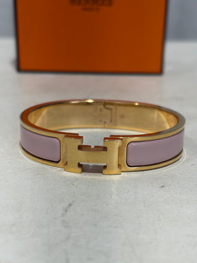 Hermès Clic H Bracelet Pink And Gold