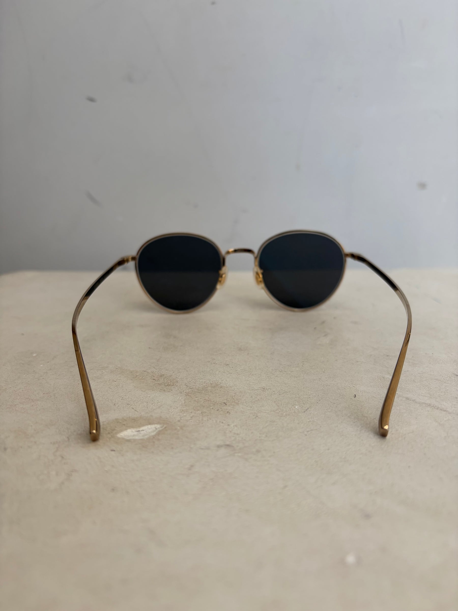 Oliver Peoples Gold Frame Round Sunglasses