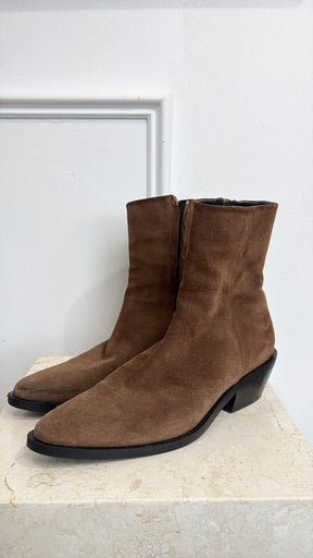 A Emery Hudson Brown Suede Ankle Boots, 39