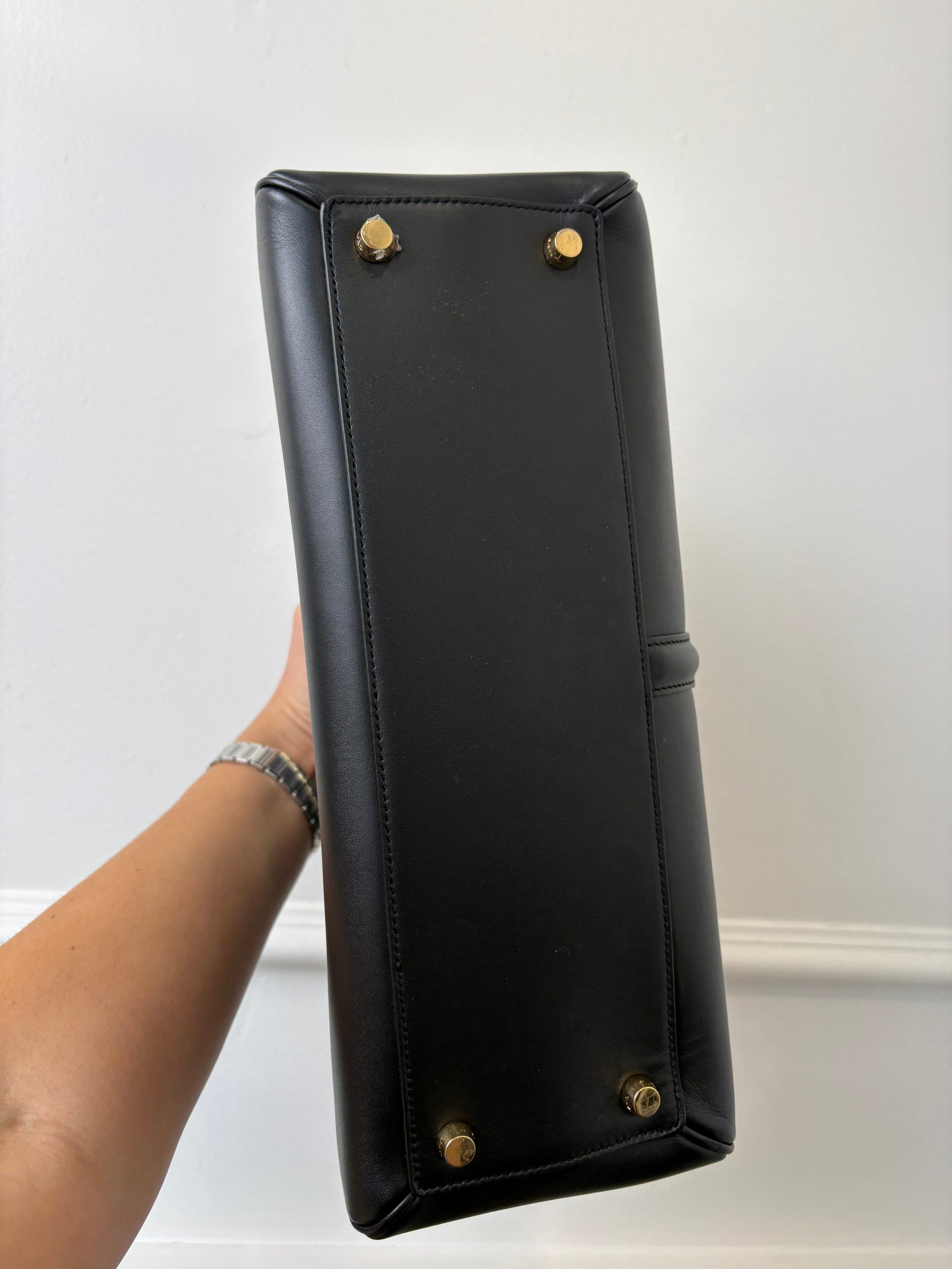 Celine Black Leather Medium Classique 16 Bag