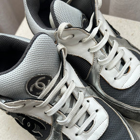 Chanel Grey White CC Sneakers, 37.5