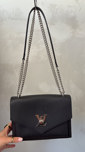 Louis Vuitton Black Leather Lock Me Shoulder Bag