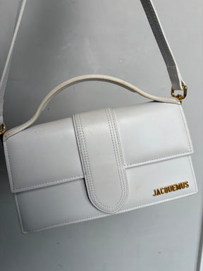 Jacquemus White Leather Bambino Top Handle Crossbody Bag