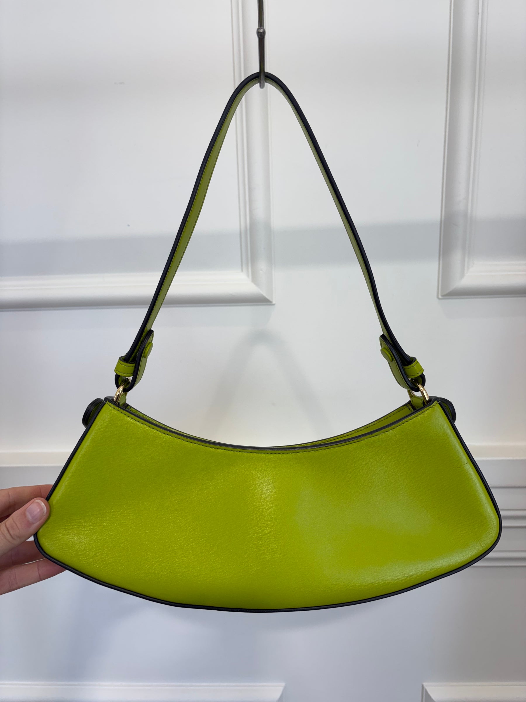 Fendi Chartreuse Leather O'lock Shoulder Bag