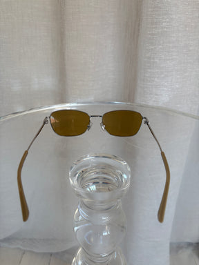 Bottega Veneta Silver Rectangular Sunglasses