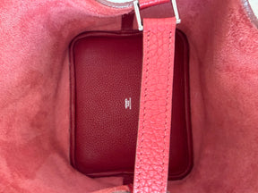 Hermès Picotin 22 Rouge Clemence Q Square