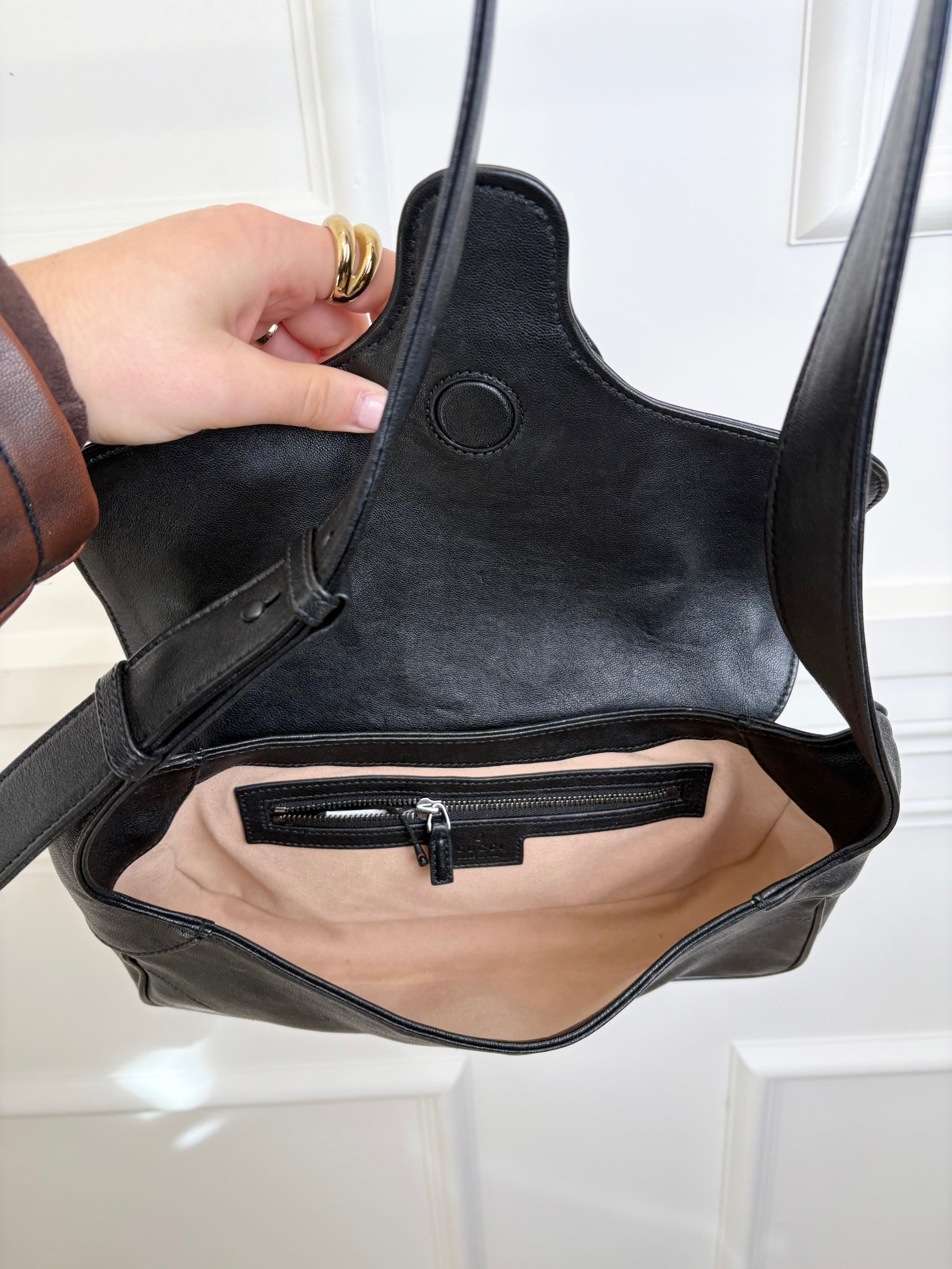 Gucci Black Leather Marmont Flap Shoulder Bag