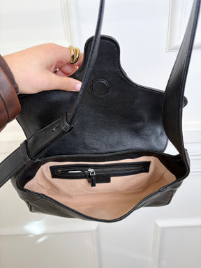 Gucci Black Leather Marmont Flap Shoulder Bag