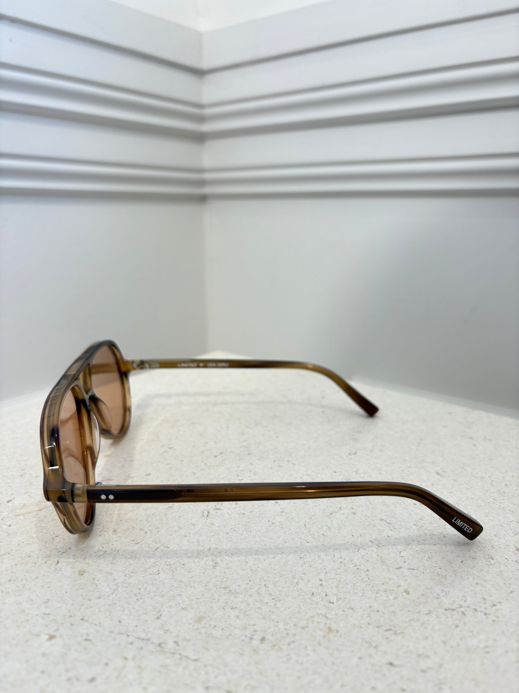 Local Supply Aviator Style Sunglasses Amber