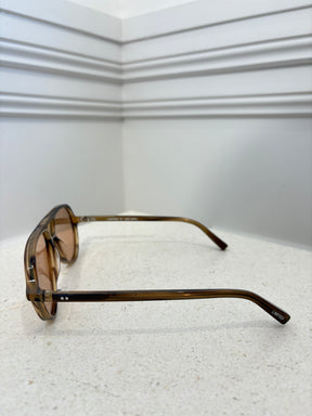 Local Supply Aviator Style Sunglasses Amber