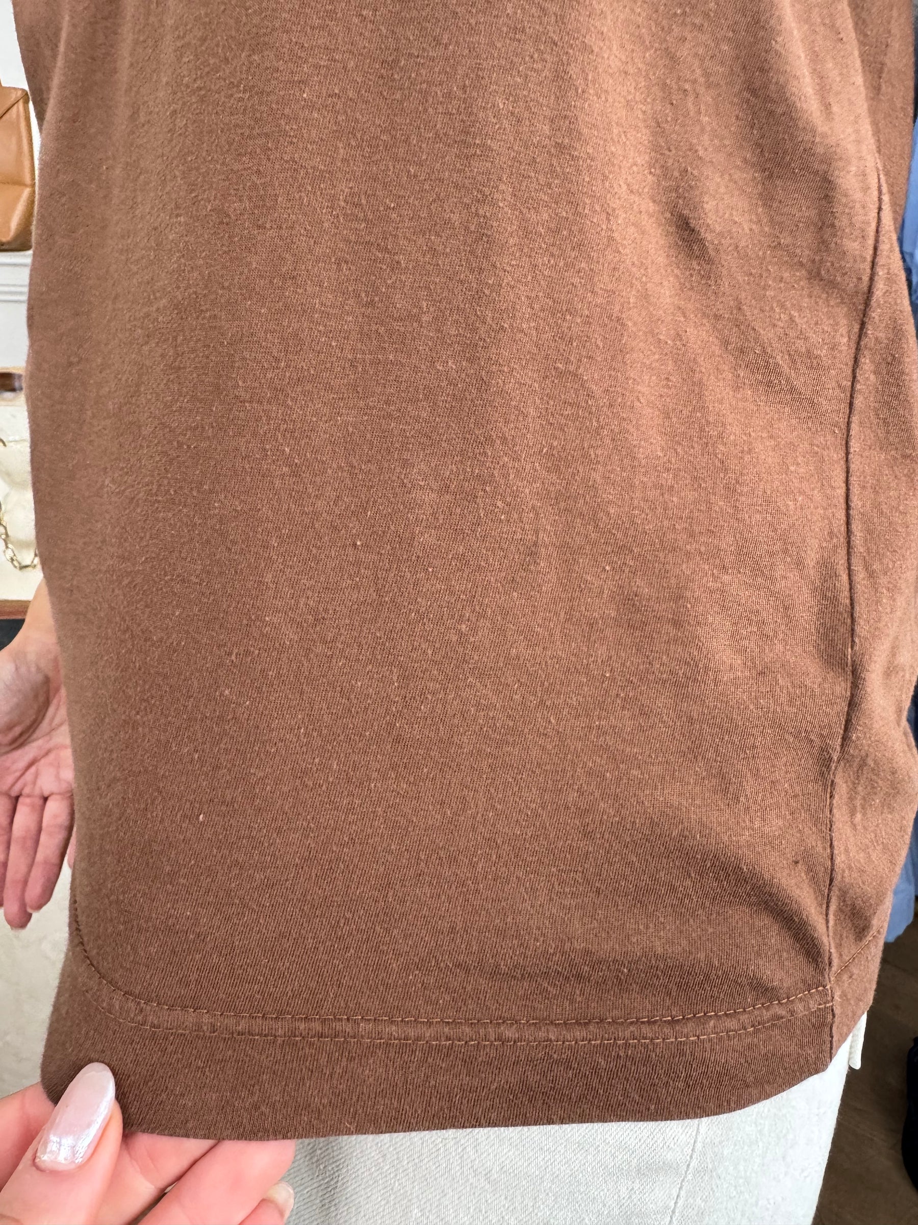 Prada Logo Beaded T Shirt Brown, M