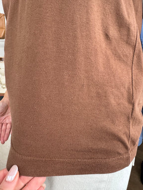 Prada Logo Beaded T Shirt Brown, M