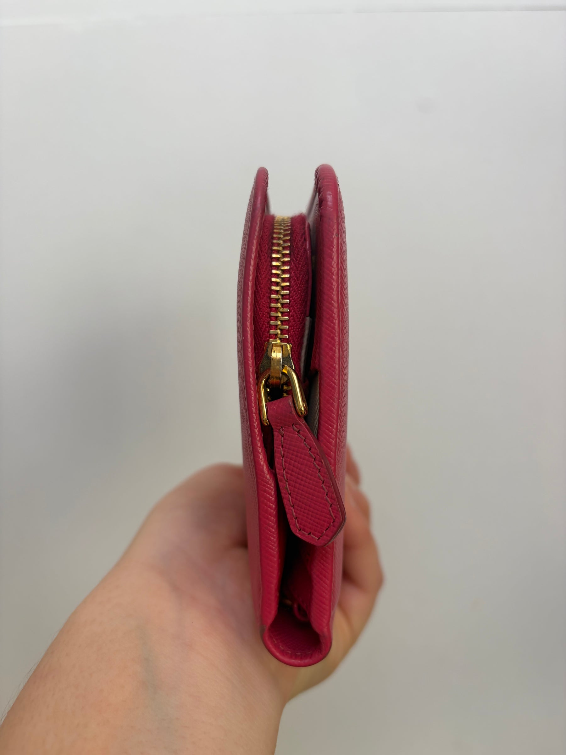 Prada Pink Saffiano Continental Wallet