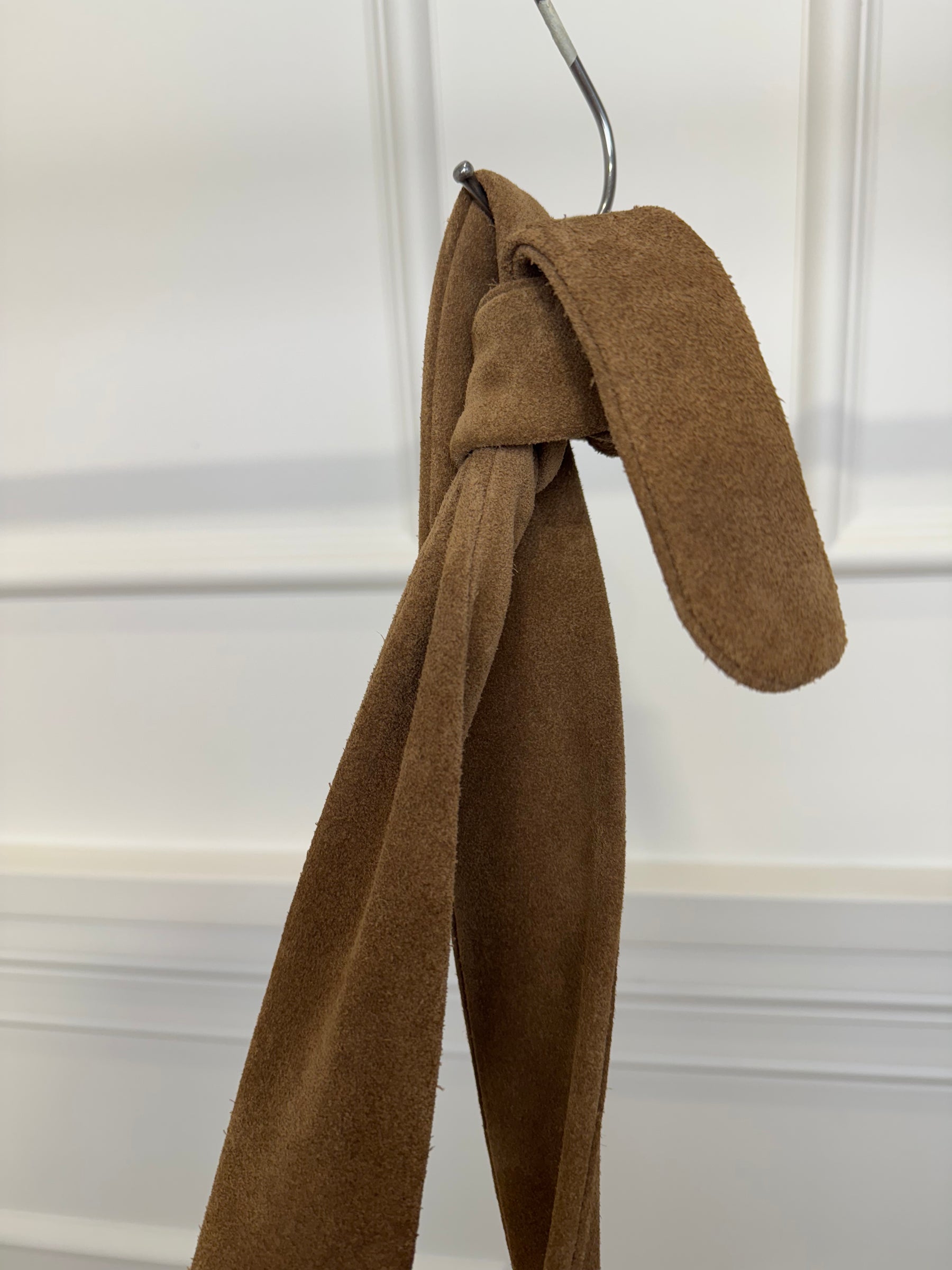 Maje Brown Suede Fringed Crossbody Bag