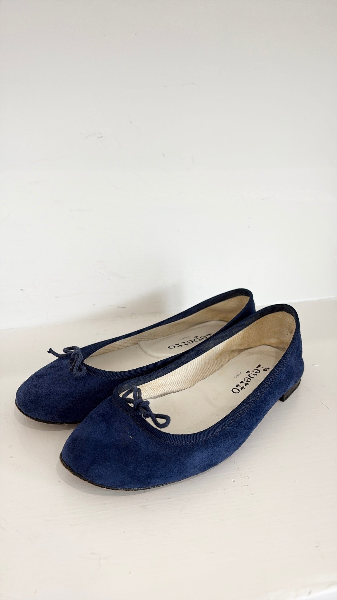 Repetto Navy Suede Ballet Flats, 36