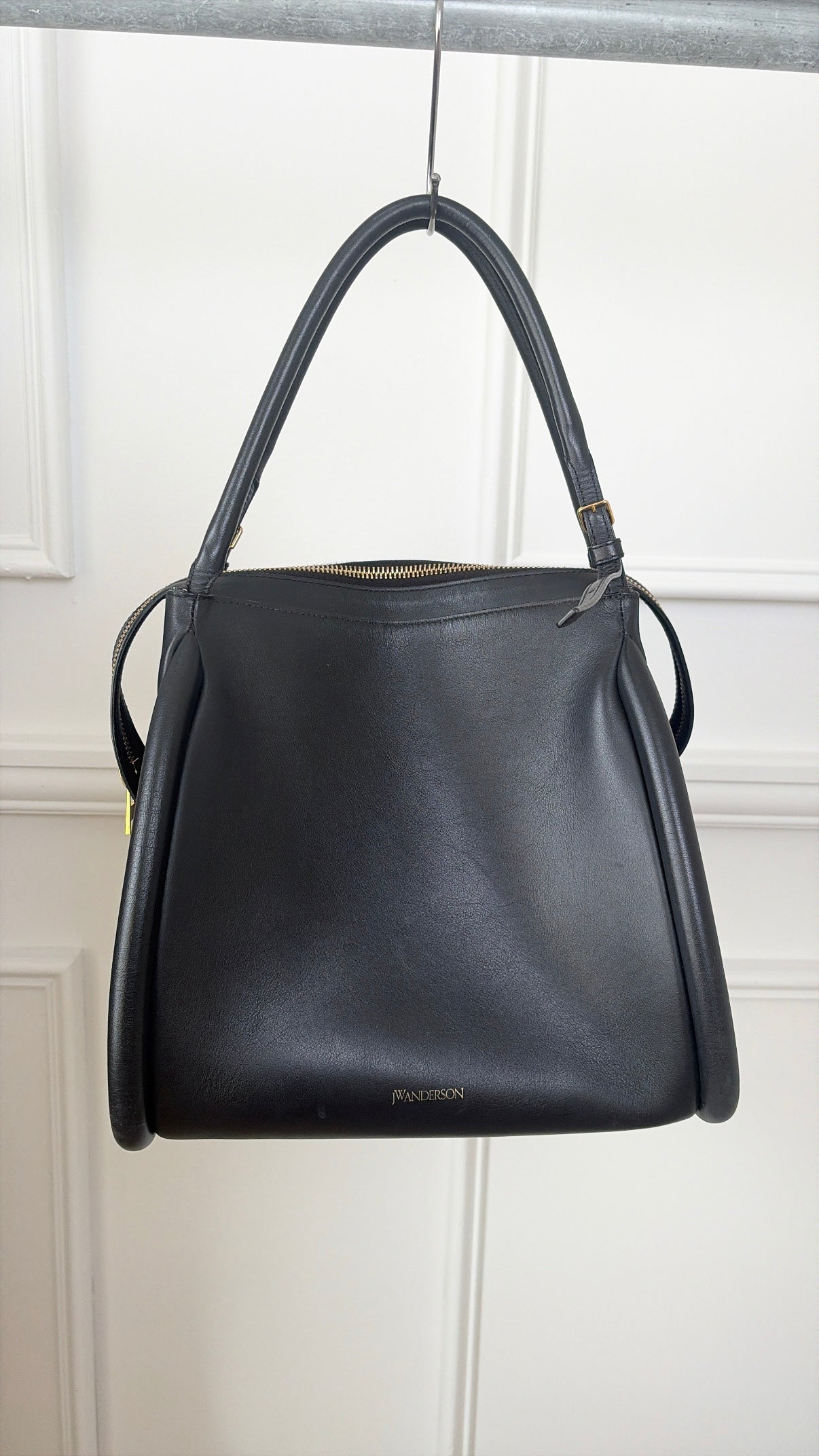 JW Anderson Black Leather Bumper Zipped Tote