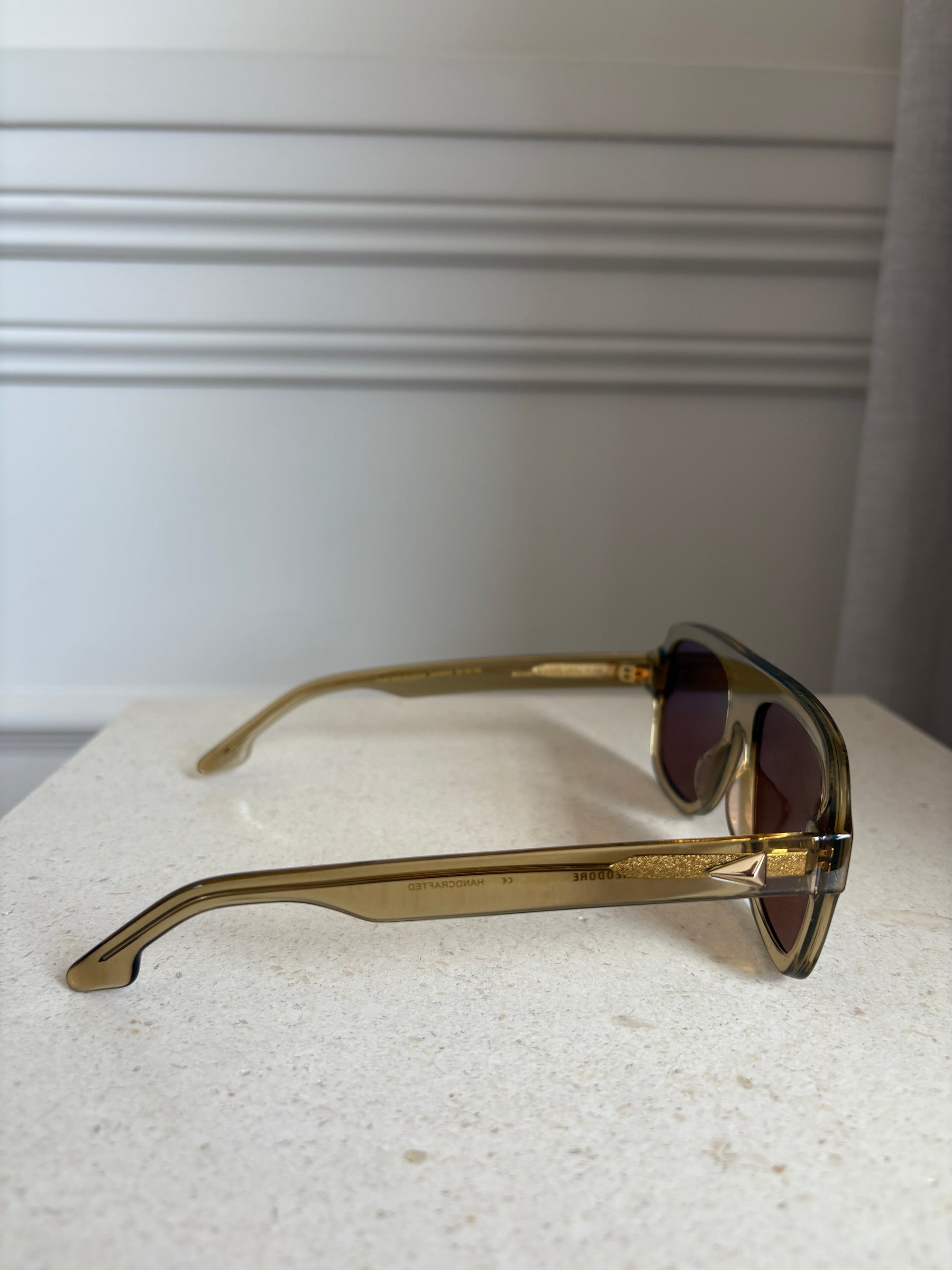 Scanlan Theodore Flat Top Aviator Style Sunglasses In Sahara