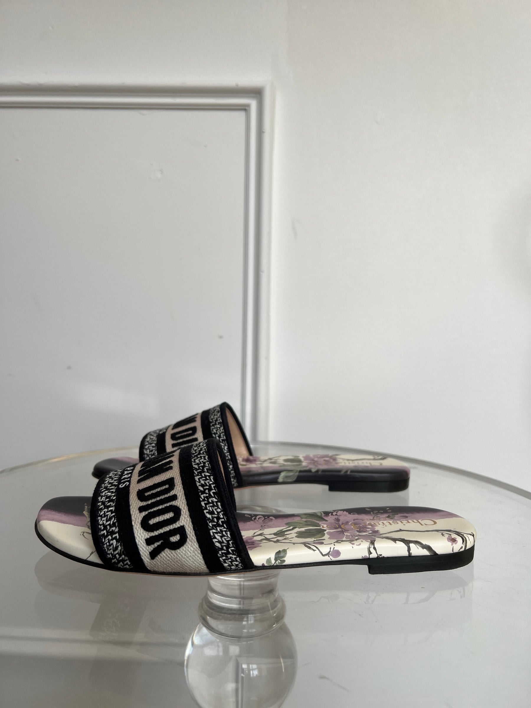 Dior D Way slides Black White, 36