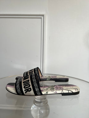 Dior D Way slides Black White, 36