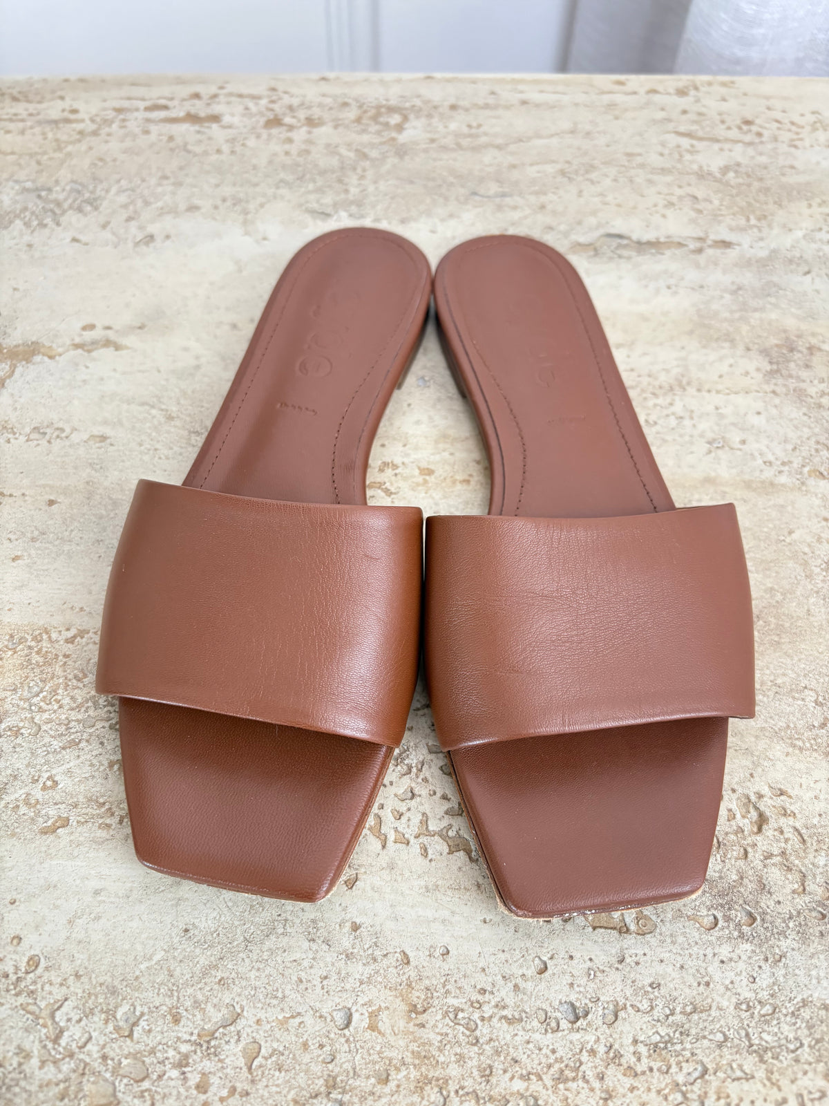 Aeyde Brown Slides, 38
